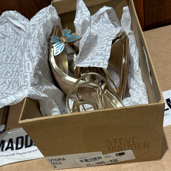 They’re Steve Madden heels, brand new, with cute colorful butterflies on them - Picture 2 of 3